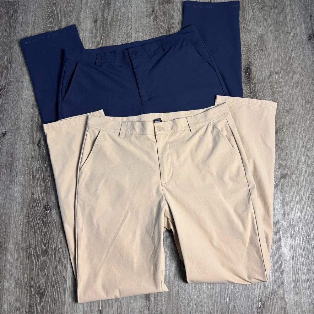 Willit Golf Performance Chino Pants Men's 36x34 Blue/Khaki Stretch Casual-2 Pair